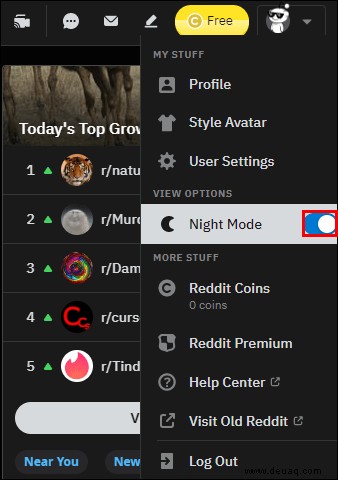 So aktivieren Sie den Reddit-Dunkelmodus
