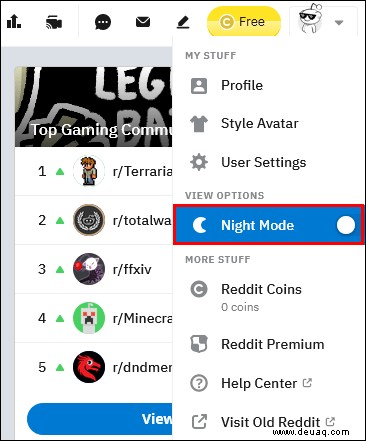 So aktivieren Sie den Reddit-Dunkelmodus