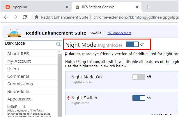 So aktivieren Sie den Reddit-Dunkelmodus