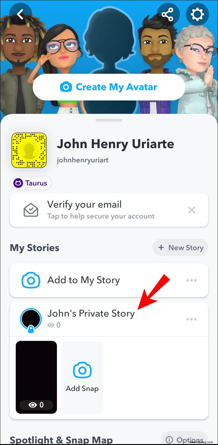 So überprüfen Sie, ob jemand Ihre private Story in SnapChat hinterlassen hat