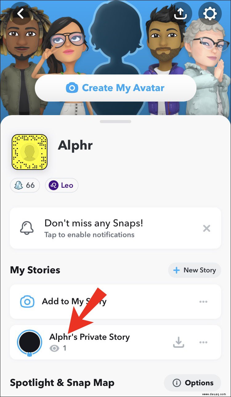 So überprüfen Sie, ob jemand Ihre private Story in SnapChat hinterlassen hat