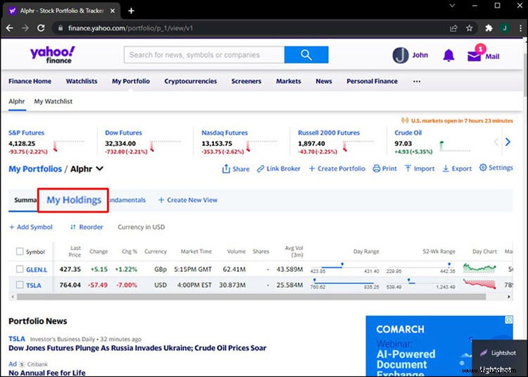 So fügen Sie Anteile in Yahoo Finanzen hinzu