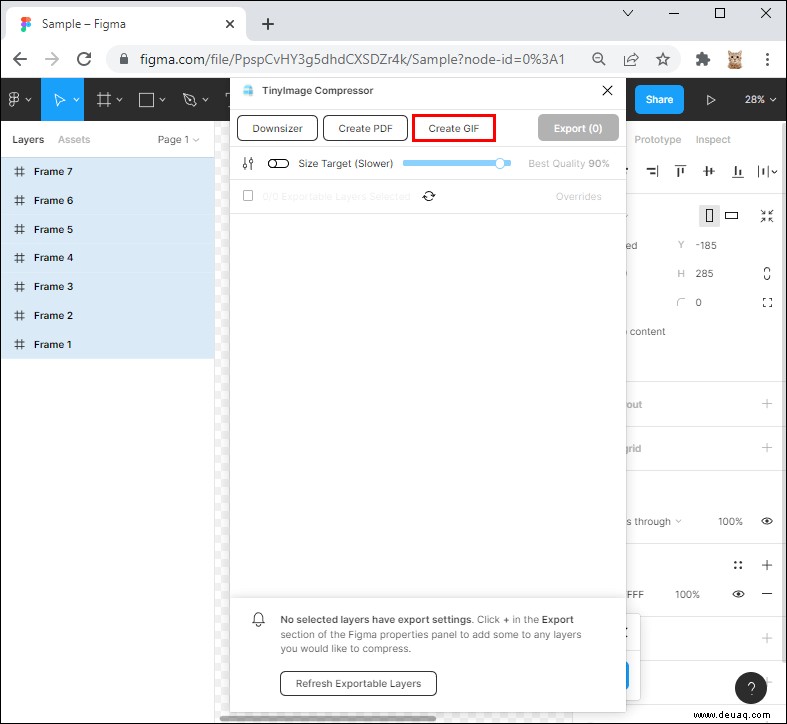So exportieren Sie ein GIF aus Figma