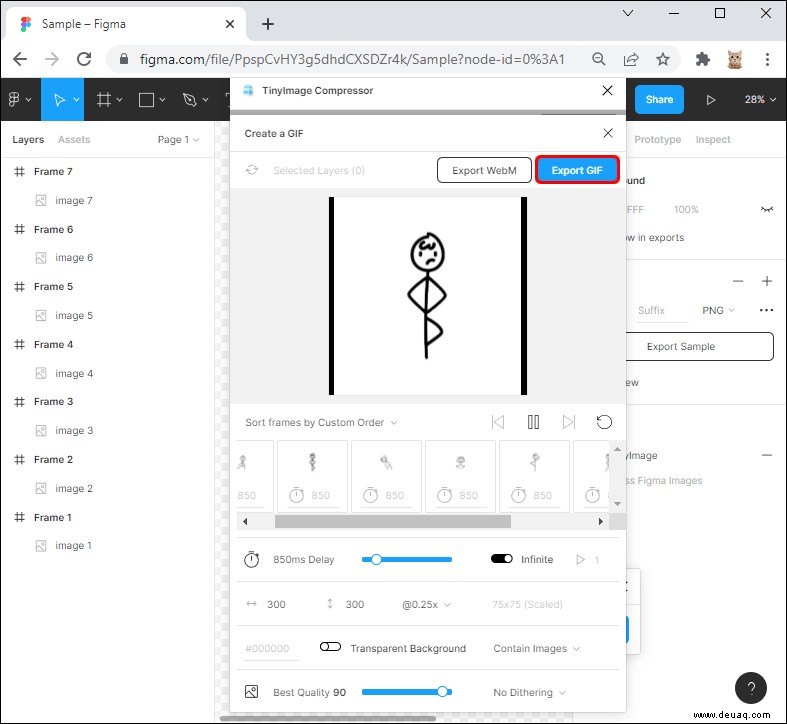 So exportieren Sie ein GIF aus Figma