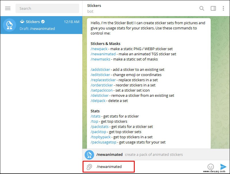 So erstellen Sie animierte Sticker für Telegram