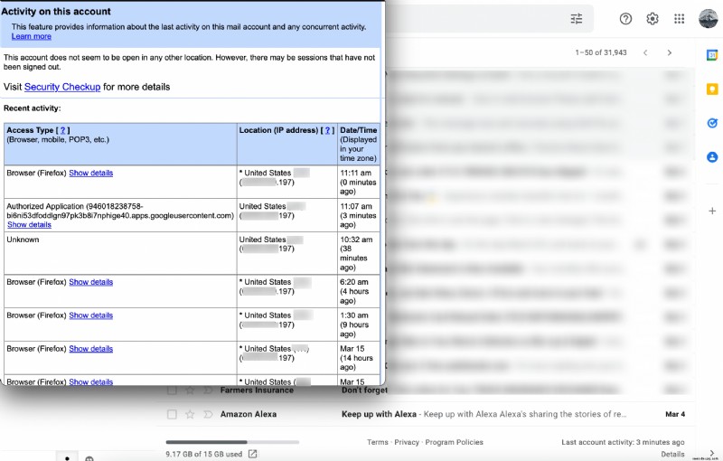 So überprüfen Sie, ob jemand anderes Ihr Gmail-Konto verwendet