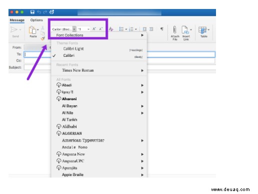 So ändern Sie die Standardschriftart in Outlook