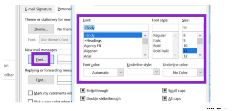 So ändern Sie die Standardschriftart in Outlook