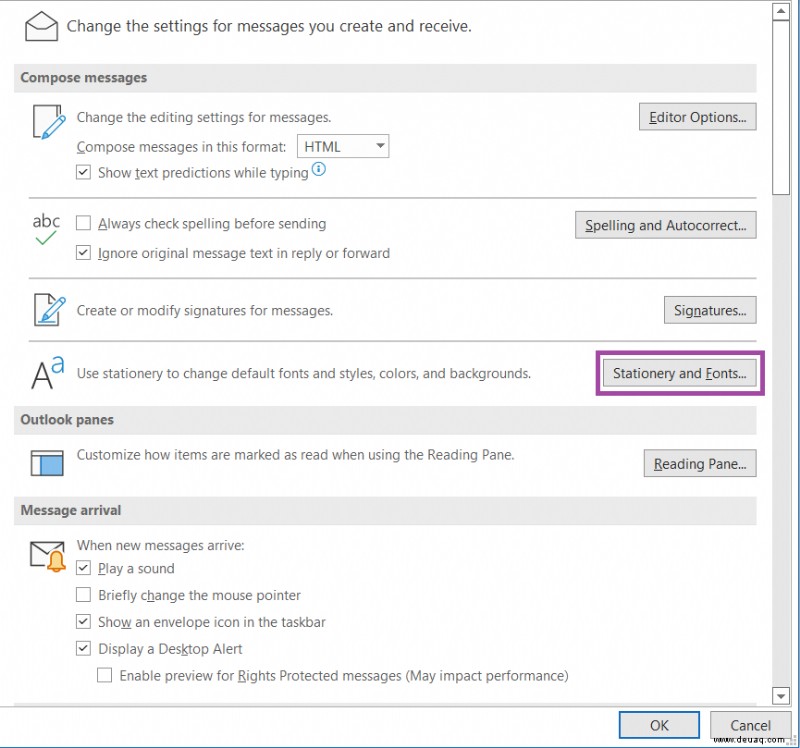 So ändern Sie die Standardschriftart in Outlook