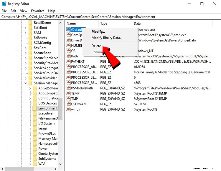 So löschen Sie Umgebungsvariablen in Windows