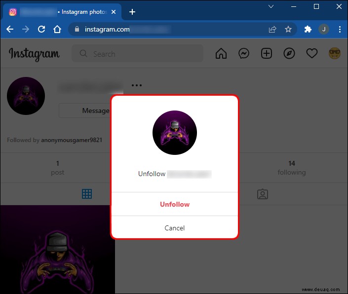 So entfolgen Sie jemandem auf Instagram