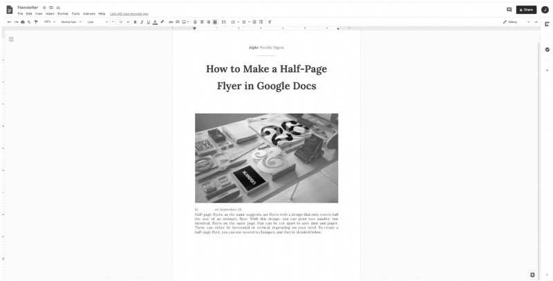 So erstellen Sie einen Flyer in Google Docs