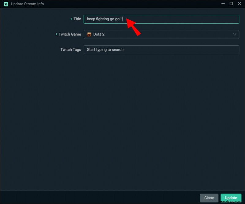 So ändern Sie den Titel des Streams auf Twitch