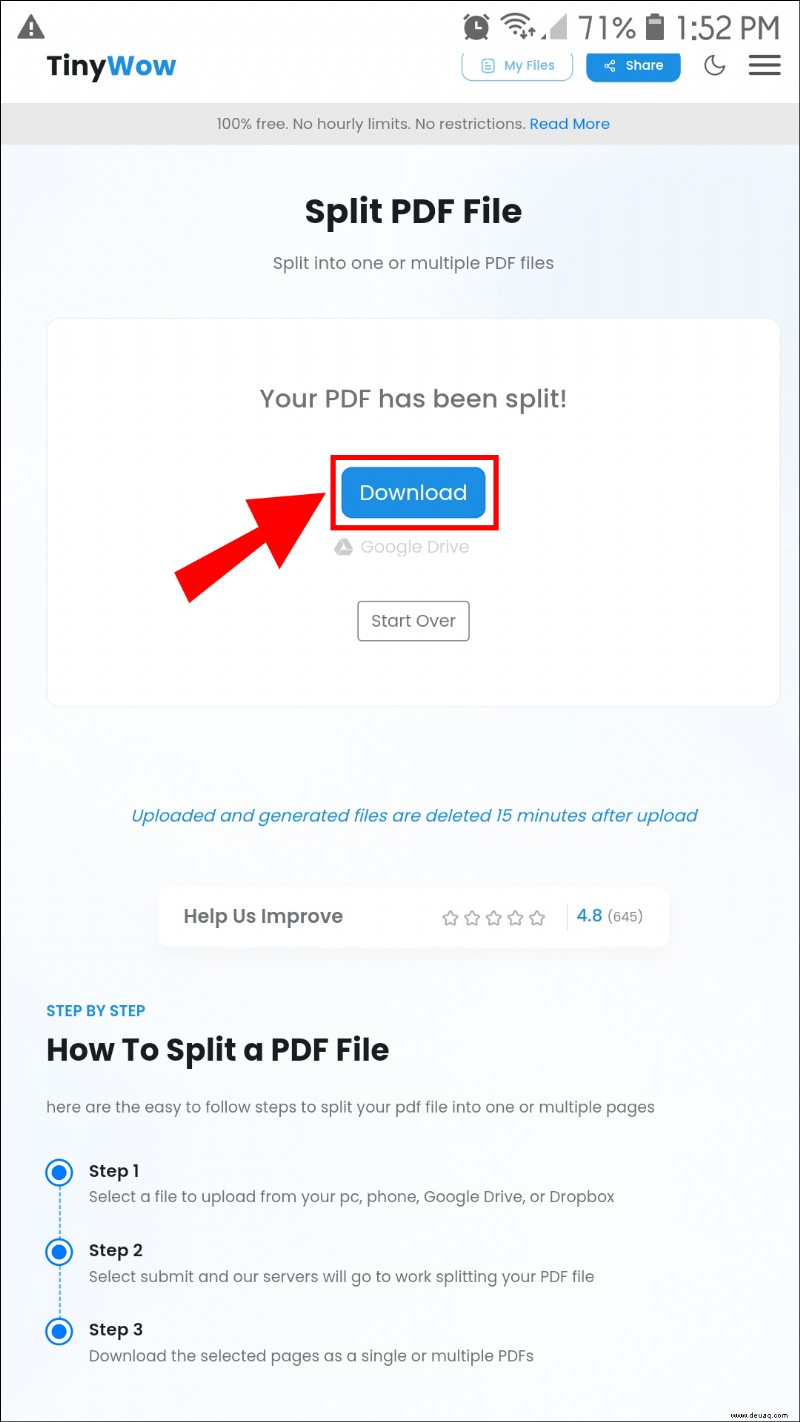 So speichern Sie eine Seite einer PDF-Datei