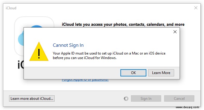 Zugriff auf iCloud auf einem PC