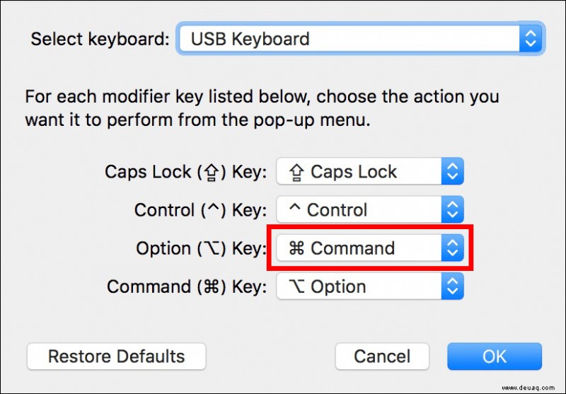 Was ist die Optionstaste auf einer Windows-Tastatur?