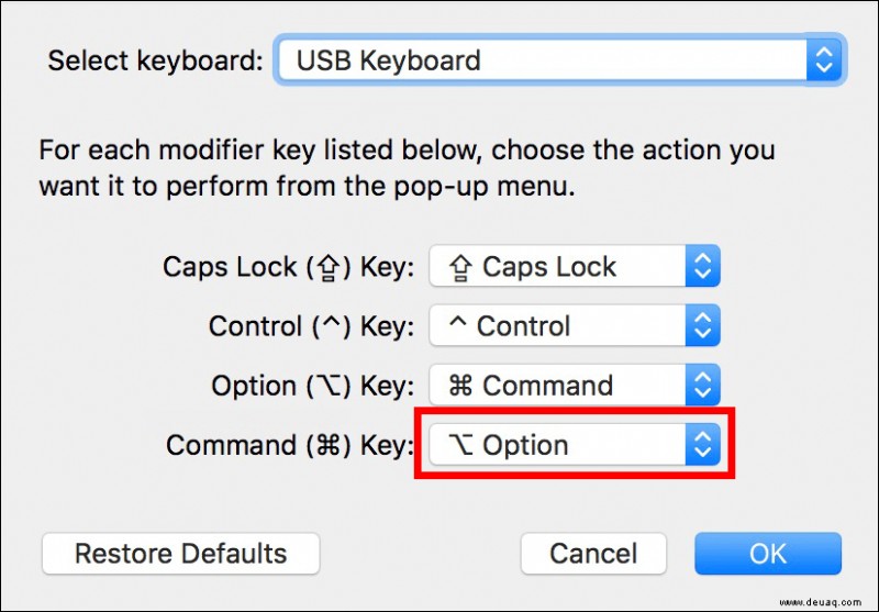 Was ist die Optionstaste auf einer Windows-Tastatur?