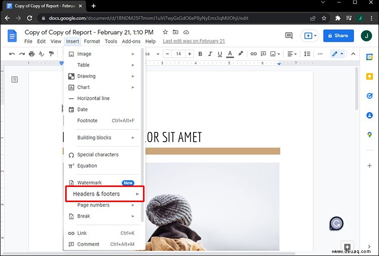 So erstellen Sie verschiedene Kopfzeilen für verschiedene Seiten in Google Docs