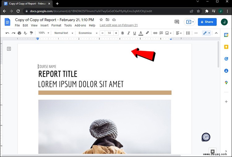 So erstellen Sie verschiedene Kopfzeilen für verschiedene Seiten in Google Docs