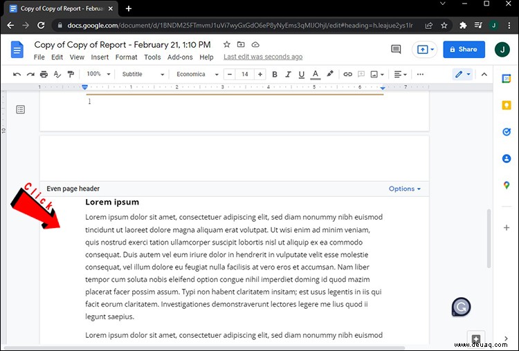 So erstellen Sie verschiedene Kopfzeilen für verschiedene Seiten in Google Docs