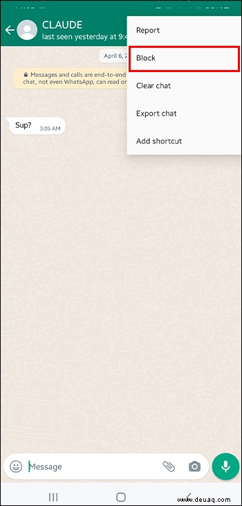 So blockieren Sie eine Nummer in WhatsApp