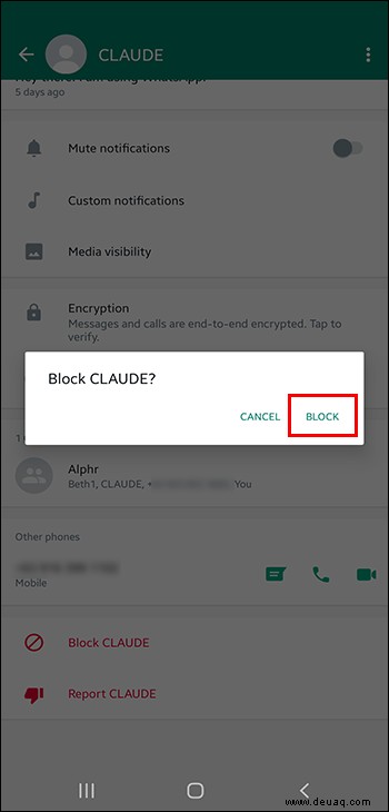 So blockieren Sie eine Nummer in WhatsApp