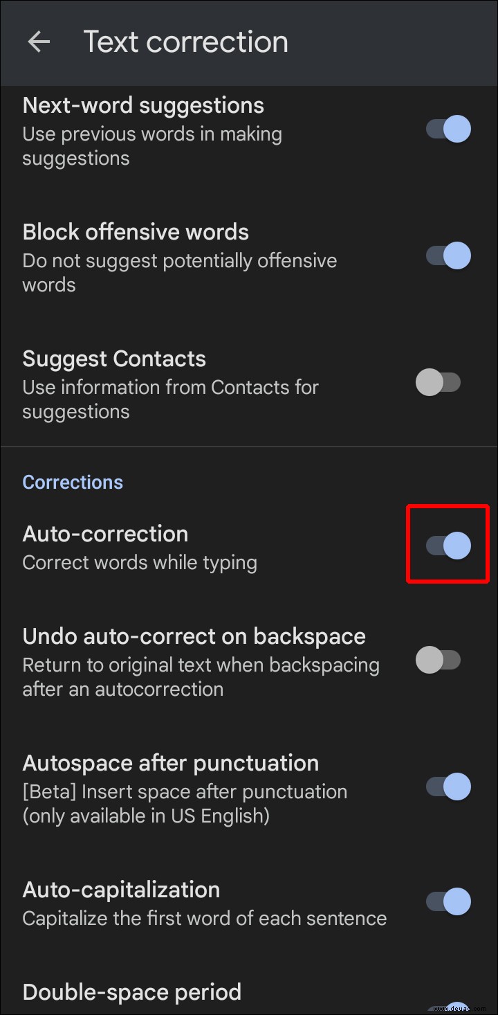 So deaktivieren Sie die Autokorrektur auf einem Android