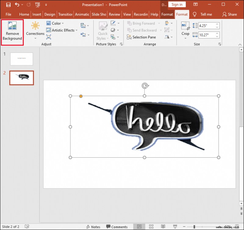 So konvertieren Sie einen Bildhintergrund in PowerPoint in transparent