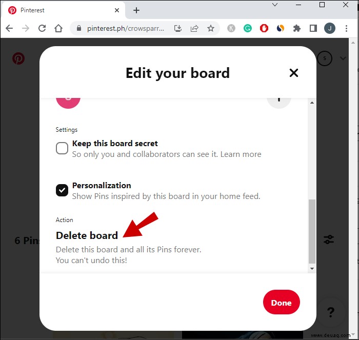 So löschen Sie ein Board in Pinterest