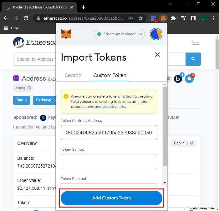 So fügen Sie ein Token zu MetaMask hinzu