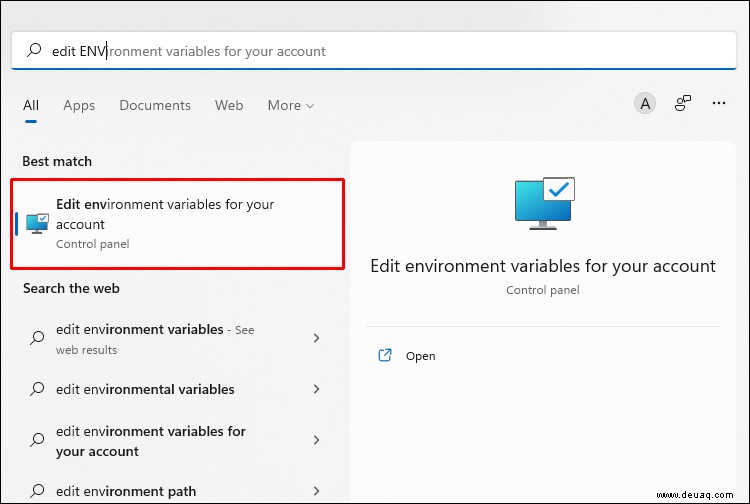 So legen Sie Umgebungsvariablen in Windows 11 fest