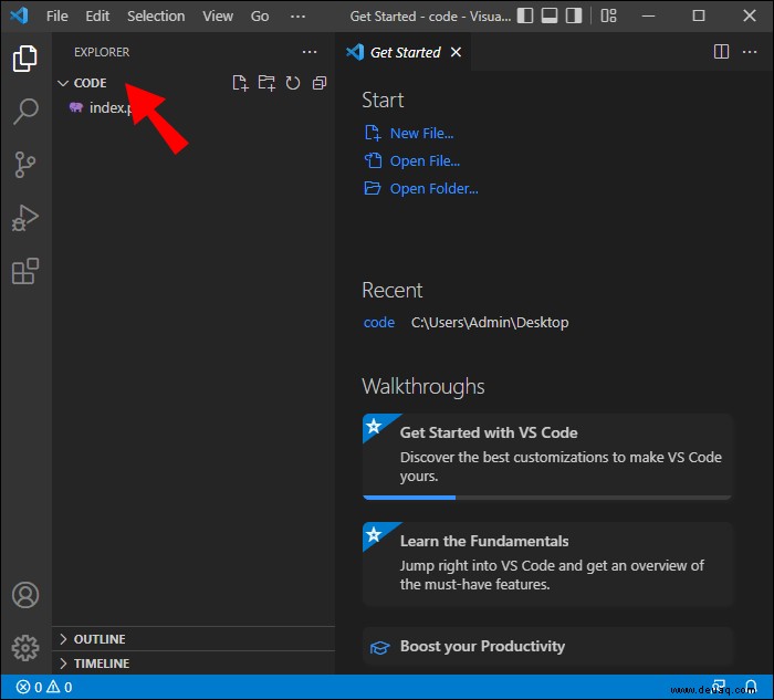 So erstellen Sie einen neuen Arbeitsbereich in VS Code