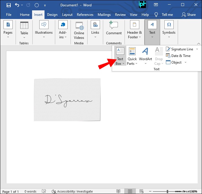 So fügen Sie eine Signaturzeile in Microsoft Word ein 