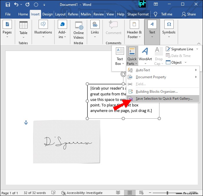 So fügen Sie eine Signaturzeile in Microsoft Word ein 