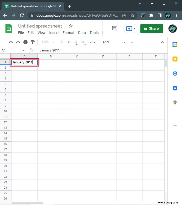 So erstellen Sie einen Kalender in Google Sheets 