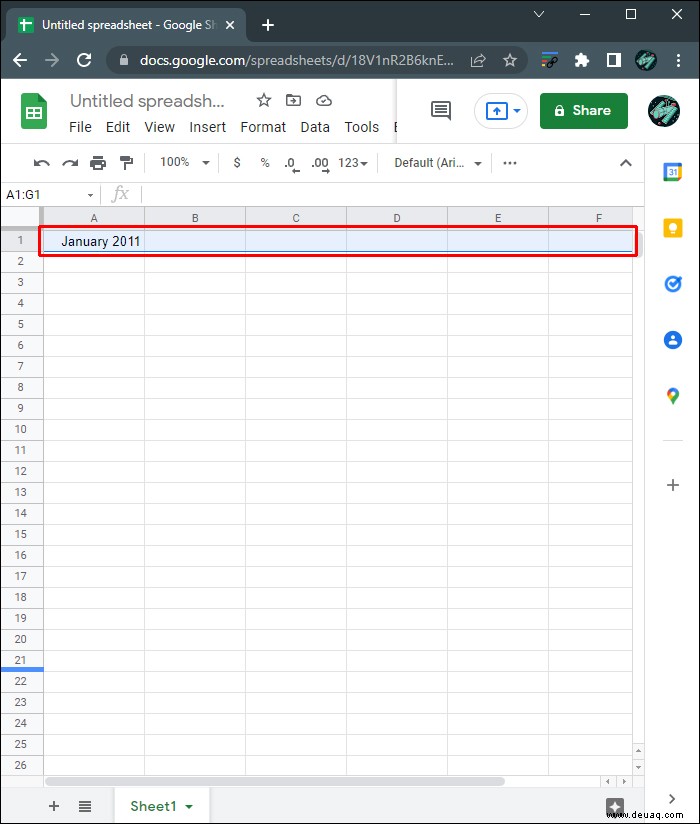 So erstellen Sie einen Kalender in Google Sheets 