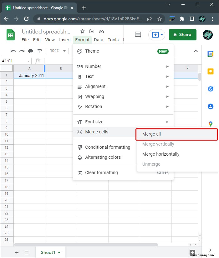 So erstellen Sie einen Kalender in Google Sheets 