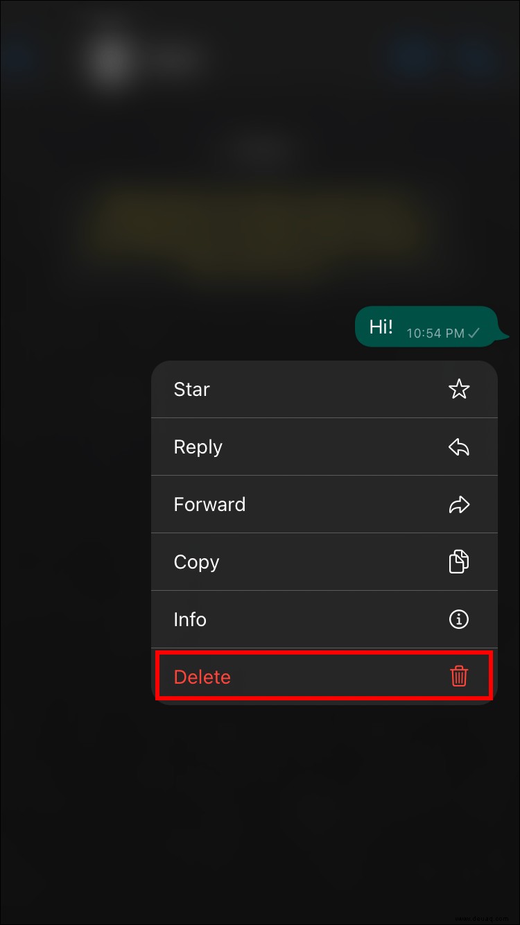 So löschen Sie eine Nachricht in WhatsApp