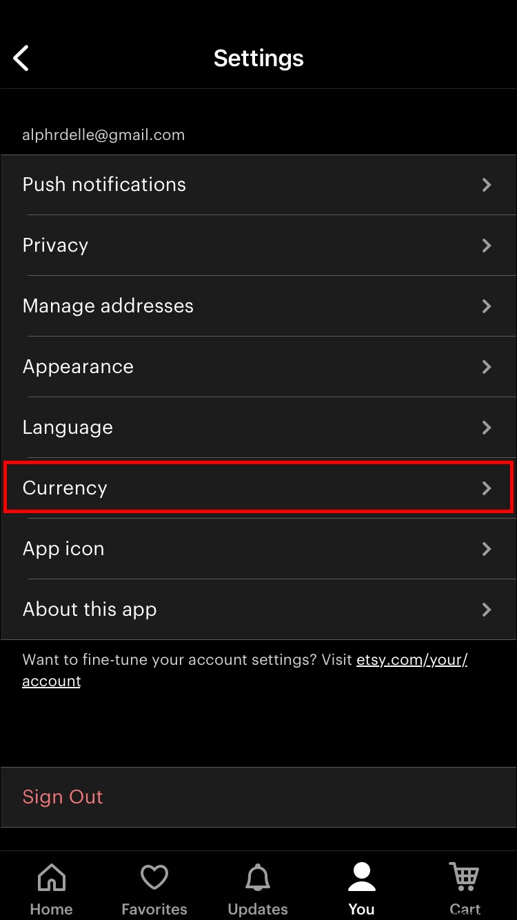 So ändern Sie die Währung in Etsy
