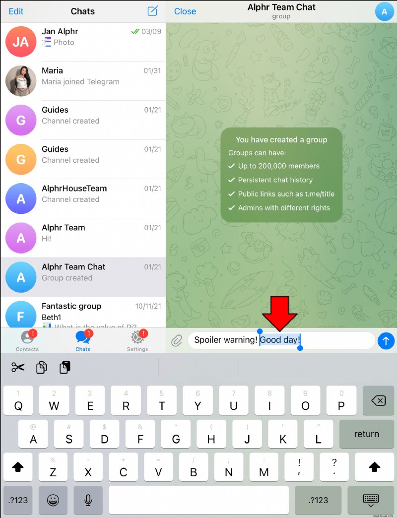 So verwenden Sie das Spoiler-Tag in Telegram