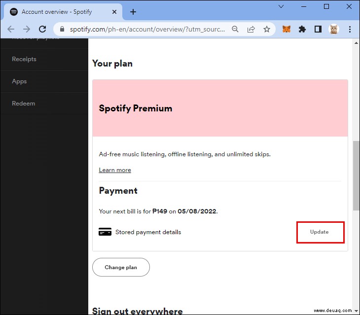 So ändern Sie die Zahlungsmethode in Spotify