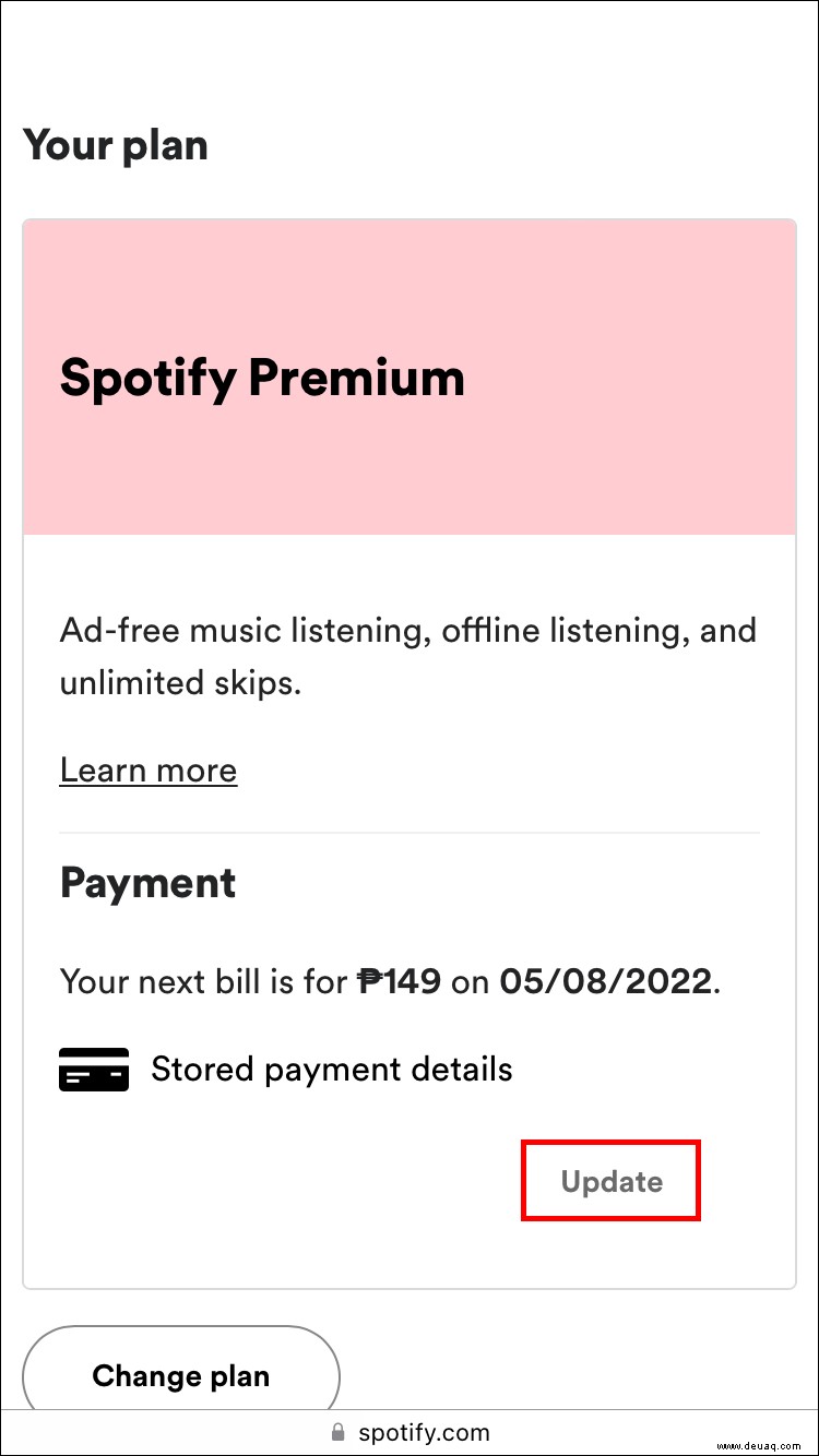 So ändern Sie die Zahlungsmethode in Spotify