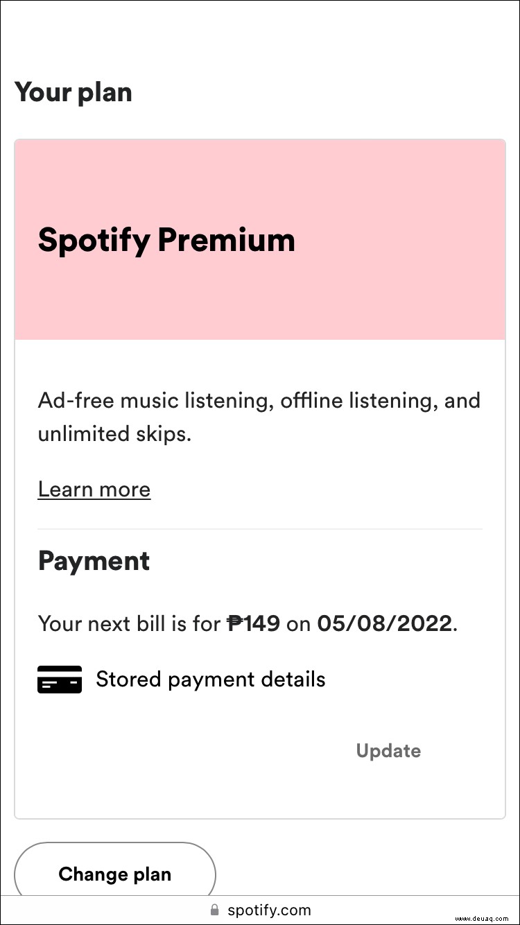 So ändern Sie die Zahlungsmethode in Spotify