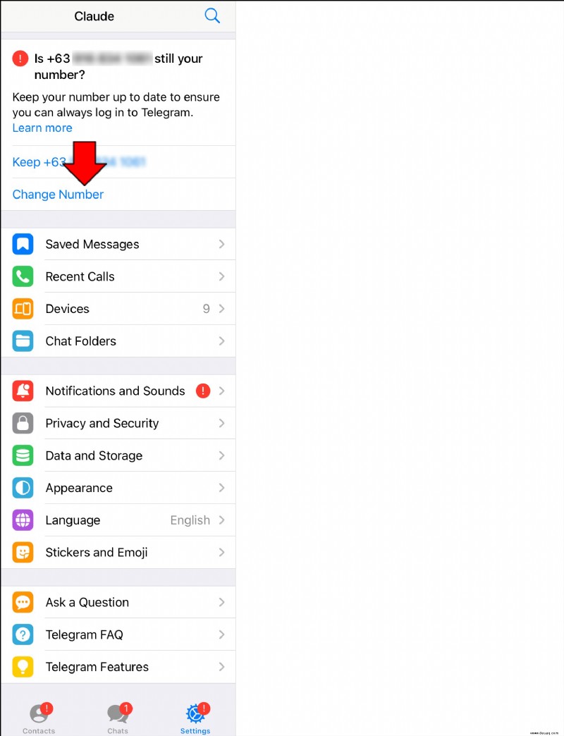 So ändern Sie Ihre Nummer in Telegram
