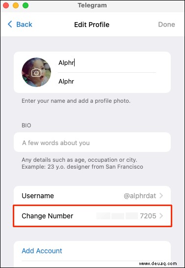 So ändern Sie Ihre Nummer in Telegram