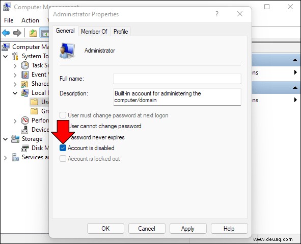 Anmeldung als Administrator in Windows 11