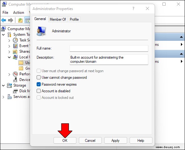 Anmeldung als Administrator in Windows 11