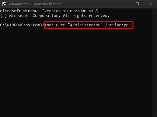 Anmeldung als Administrator in Windows 11