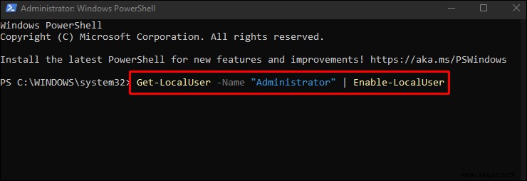 Anmeldung als Administrator in Windows 11