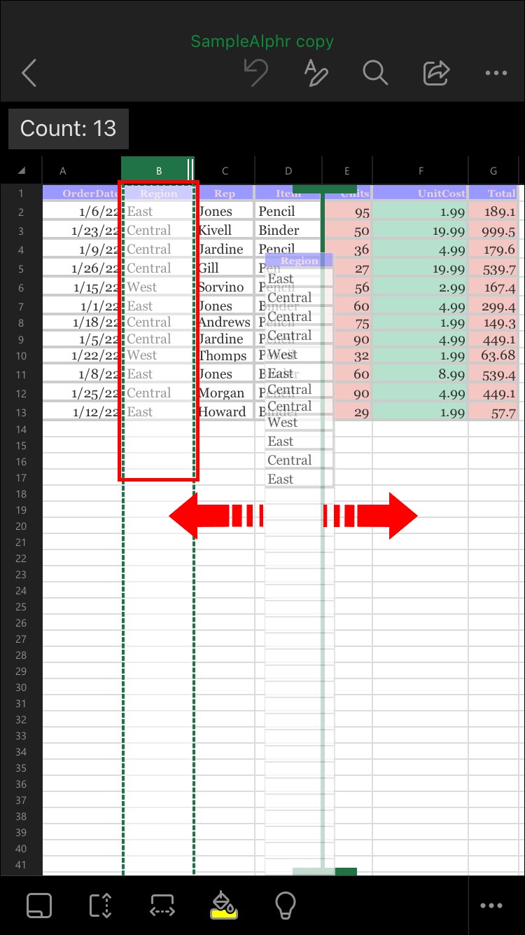 So ordnen Sie Spalten in Excel neu an